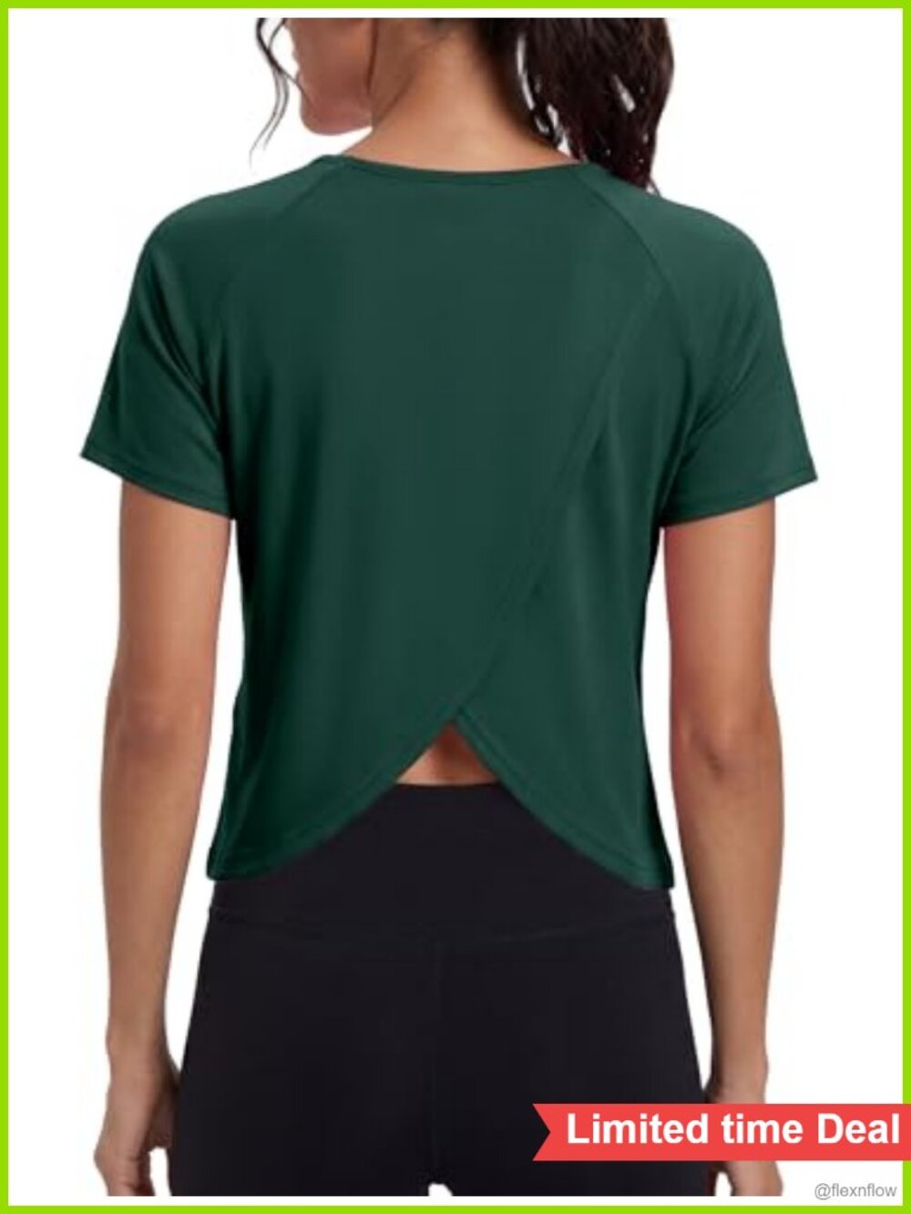 Women's Short Sleeve Workout Shirt Split Back Athletic Gym Yoga Tee